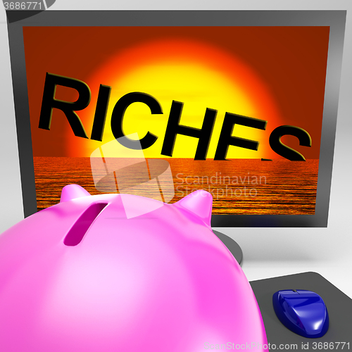 Image of Riches Sinking On Monitor Shows Bankruptcy