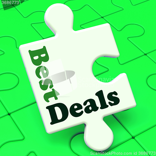 Image of Best Deals Puzzle Shows Deal Promotion Or Bargain