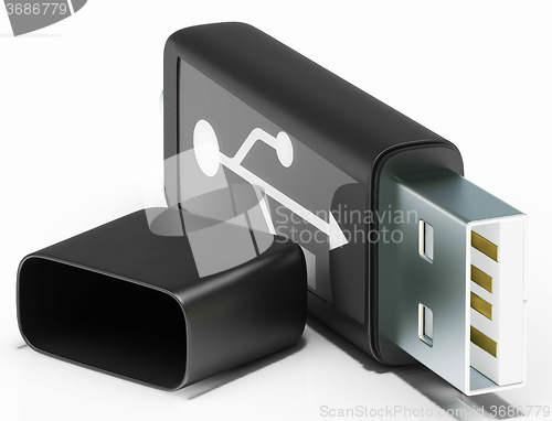 Image of Usb Removable Stick Shows Portable Storage Or Memory