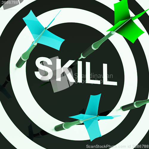 Image of Skill On Dartboard Shows Competencies