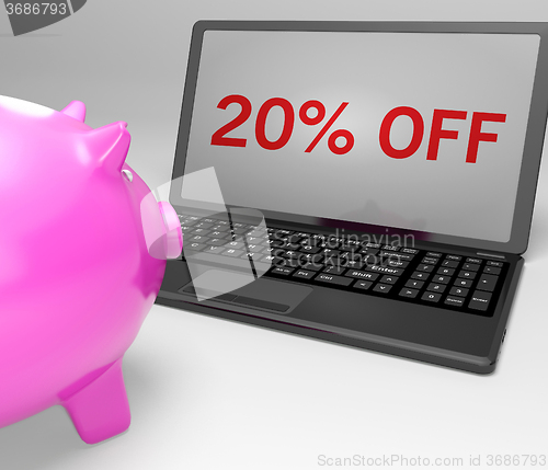 Image of Twenty Percent Off On Notebook Shows Sales