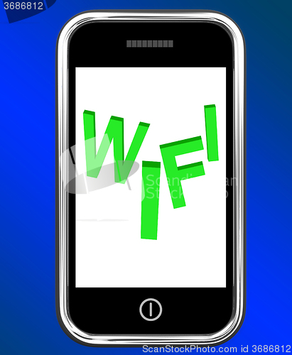 Image of Wifi On Phone Shows Internet Hotspot Wi-fi Access Or Connection