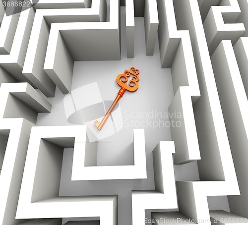 Image of Key In Maze Shows Security Solution