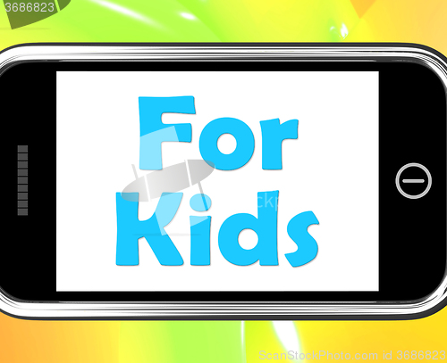 Image of For Kids On Phone Means Children\'s Activities