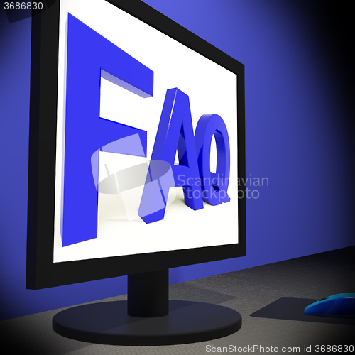 Image of FAQ On Monitor Showing Assistance