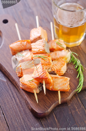 Image of salmon kebab