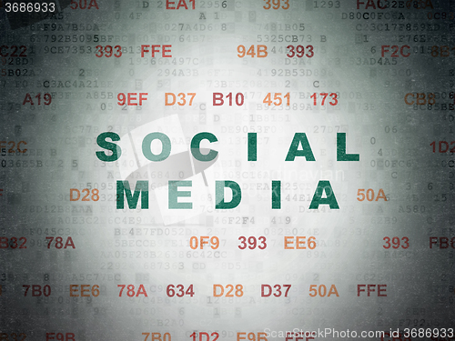 Image of Social media concept: Social Media on Digital Paper background