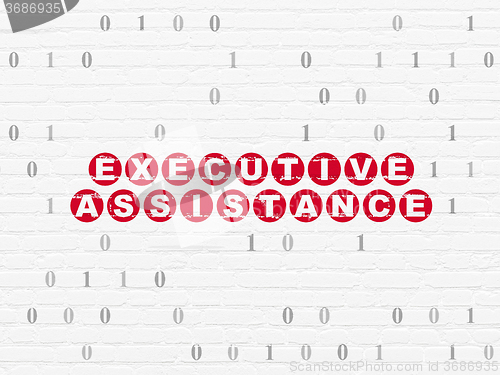 Image of Finance concept: Executive Assistance on wall background