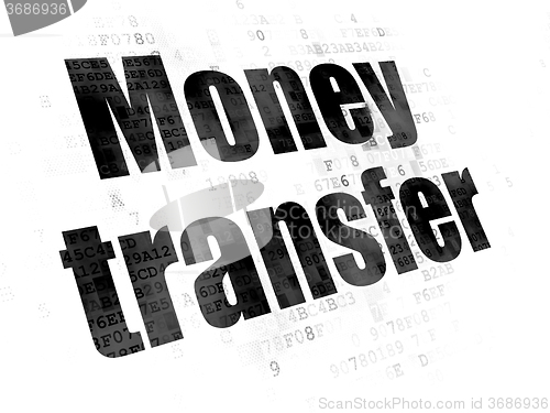Image of Currency concept: Money Transfer on Digital background