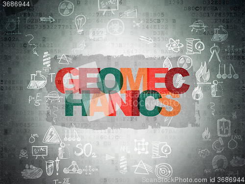 Image of Science concept: Geomechanics on Digital Paper background