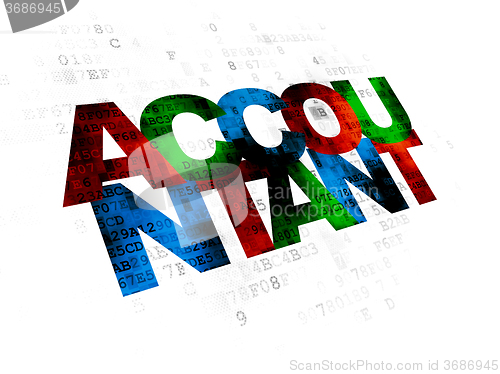 Image of Money concept: Accountant on Digital background