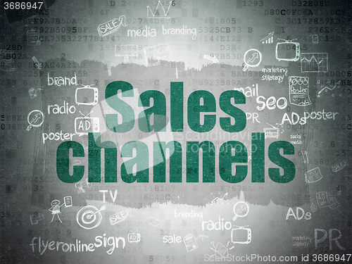 Image of Marketing concept: Sales Channels on Digital Paper background