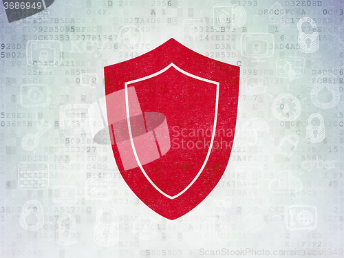 Image of Security concept: Shield on Digital Paper background