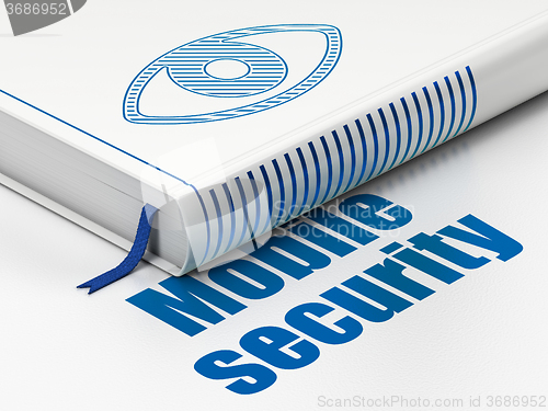 Image of Security concept: book Eye, Mobile Security on white background