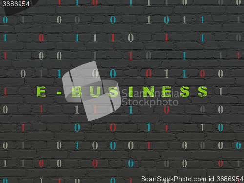 Image of Finance concept: E-business on wall background