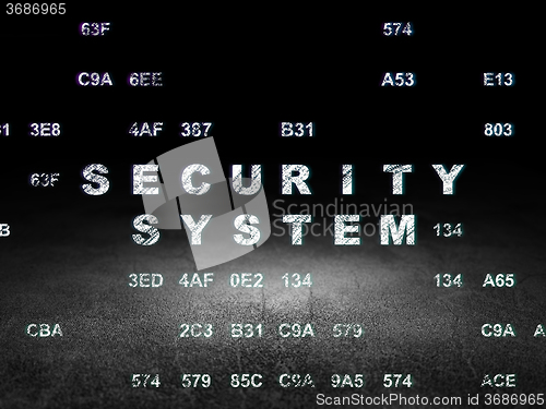 Image of Privacy concept: Security System in grunge dark room