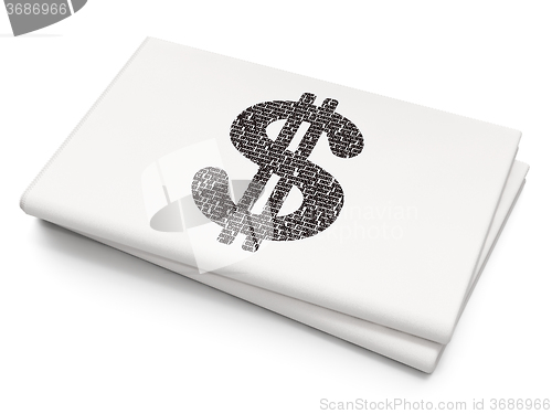 Image of Banking concept: Dollar on Blank Newspaper background