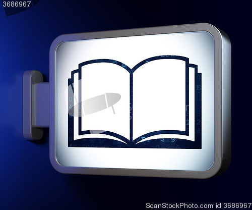 Image of Science concept: Book on billboard background