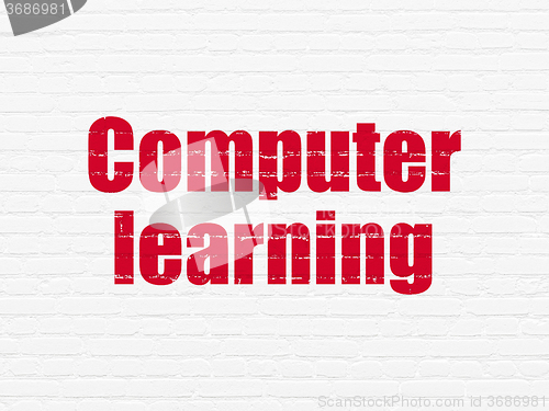 Image of Learning concept: Computer Learning on wall background