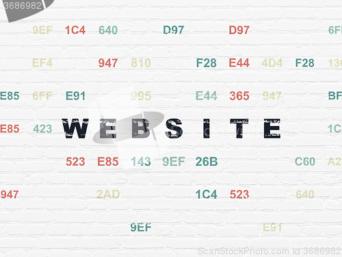 Image of Web design concept: Website on wall background