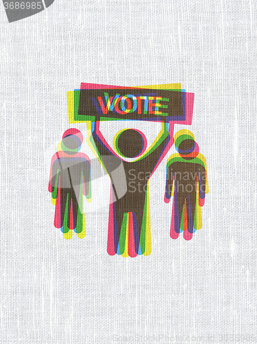 Image of Politics concept: Election Campaign on fabric texture background