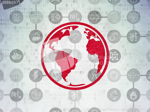 Image of Science concept: Globe on Digital Paper background