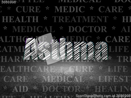 Image of Healthcare concept: Asthma in grunge dark room