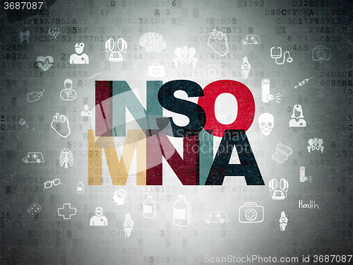 Image of Medicine concept: Insomnia on Digital Paper background