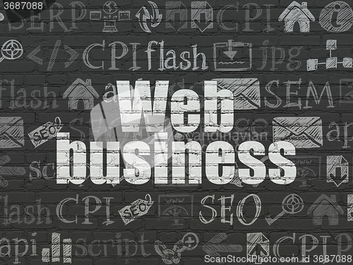 Image of Web design concept: Web Business on wall background