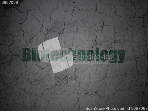 Image of Science concept: Biotechnology on grunge wall background