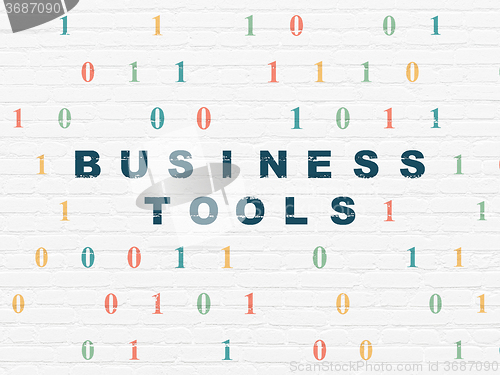 Image of Finance concept: Business Tools on wall background