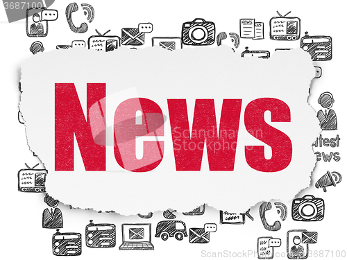 Image of News concept: News on Torn Paper background