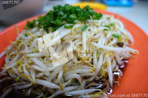 Image of Boiled bean sprouts with soya source