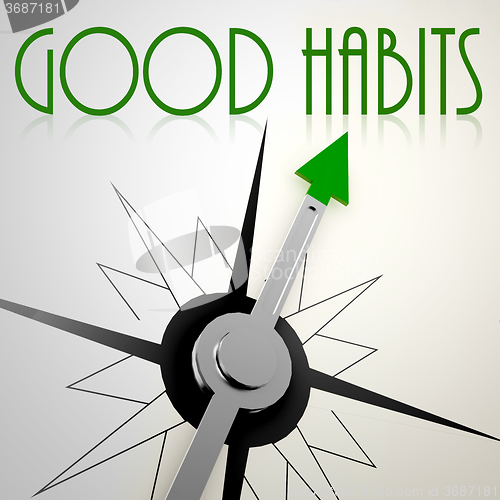 Image of Good Habits on green compass