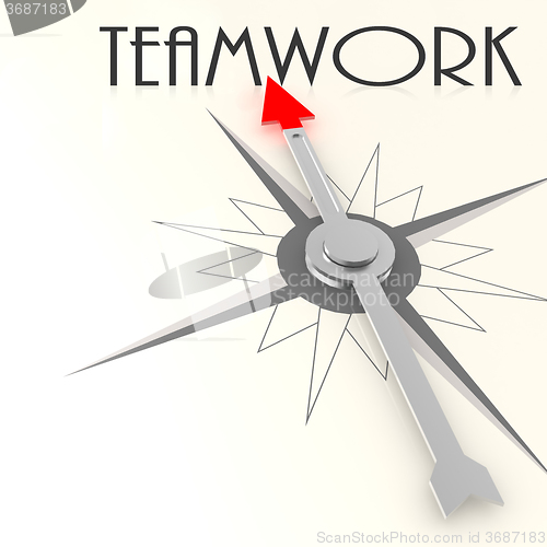Image of Compass with teamwork word