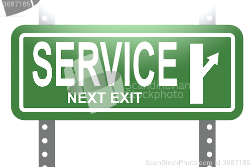 Image of Service green sign board isolated