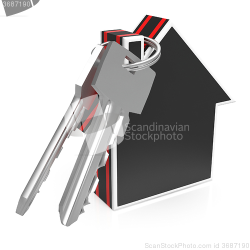 Image of Keys And House Shows Home Security