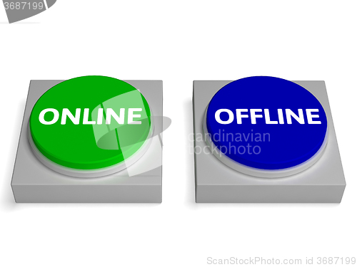 Image of Offline Online Buttons Shows Off-Line Or On-Line