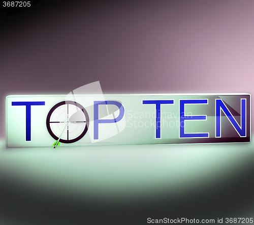 Image of Top Ten Target Shows Successful Achievement