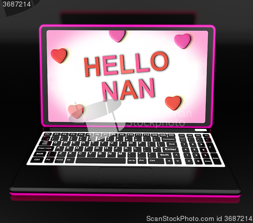 Image of Hello Nan With Hearts Shows Message And Best Wishes