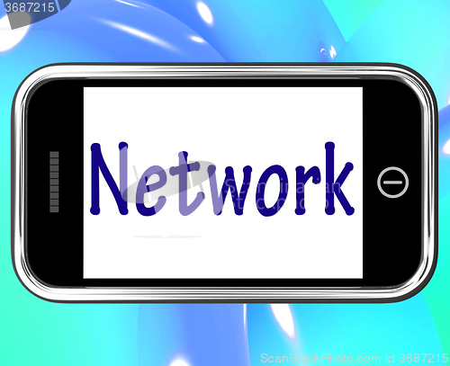 Image of Network Smartphone Means Online Connections And Contacts