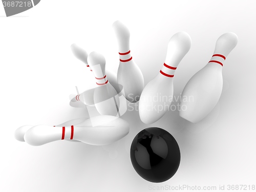 Image of Bowling Strike Shows Winning Skittles Game