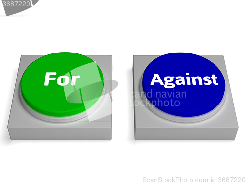 Image of For Against Buttons Shows Pros Or Cons