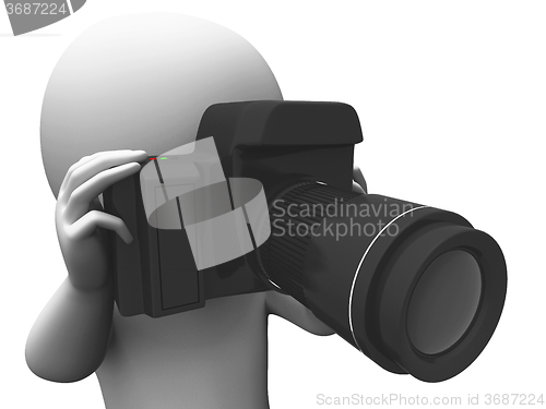 Image of Photography Character Shows Taking A Photo Dslr And Photograph