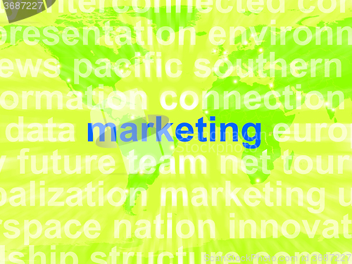Image of Marketing In Word Cloud Means Market Advertising Sales