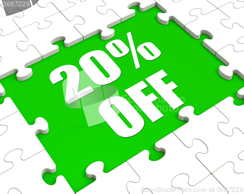 Image of Twenty Percent Off Puzzle Means Discounted Or Sale 20%