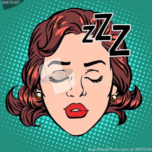 Image of Emoji icon woman face sleep