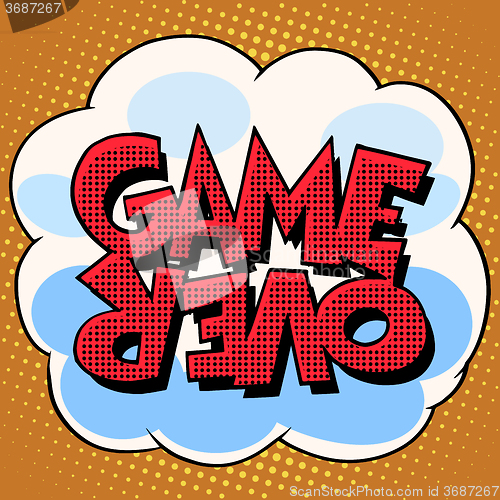 Image of Game over comic bubble retro text