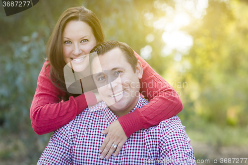 Image of Attractive Caucasian Couple Portrait Outdoors