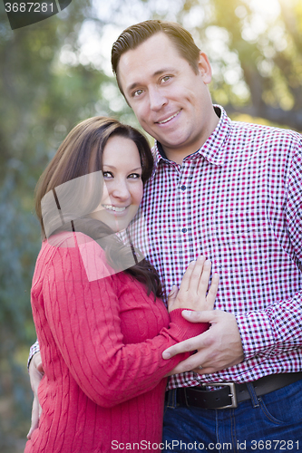 Image of Attractive Caucasian Couple Portrait Outdoors